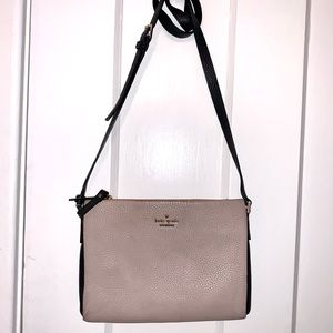 Kate Spade Leather Crossbody- Taupe and black